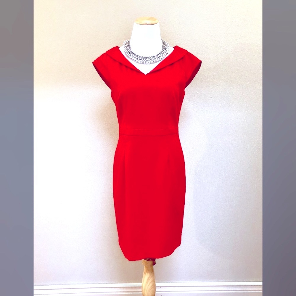 Short Sleeve Cocktail Dress | Size M | Red